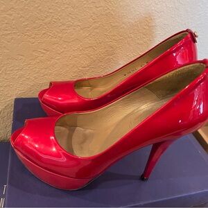 Stuart Weitzman Red Patent Leather Heels
